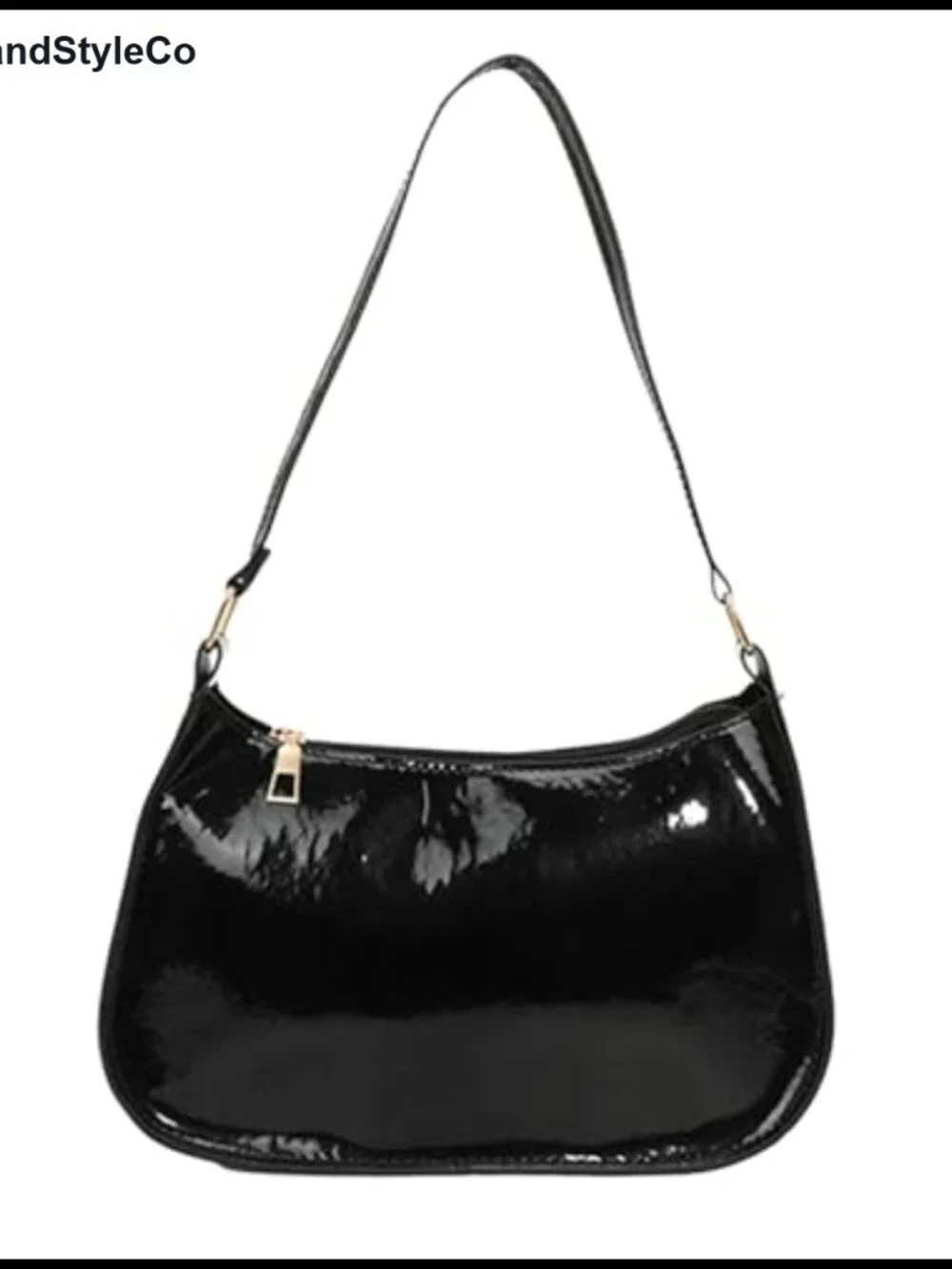 Patent Vegan Leather Mini Hobo Clutch Evening Purse